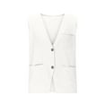 thumbnail image 4 of BiZtdJrK Tank Tops for Men Sleeveless Button Down Linen Shirts Basic Solid Color Tropical Vest with Pocket Summer Beach Vacation Clothes White S Lightning Sales of Today, 4 of 7