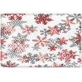 thumbnail image 6 of Winter Christmas Shower Curtain Red and Grey Snowflake on White Shower Curtain Holiday Fabric Shower Curtain Set for Bathroom with Bath Mat and Hooks,70x70 inches, 6 of 6