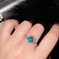 thumbnail image 2 of New Women's Ring Charm Flower Delicate Blue CZ Adjustable Ring Fashion Wedding Jewelry, 2 of 2