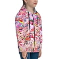 thumbnail image 3 of Kids Kirby Hoodie 3d Printed Zip Up Hooded Sweatshirt With Pocket For Boys Girls, 3 of 7