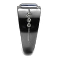 thumbnail image 4 of Mens Rings Square Blue Black Stainless Steel, 4 of 7