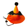 thumbnail image 2 of Cififendec Halloween Pet Witch Hat, 5.91"×5.31", Adjustable Pumpkin Style Costume Accessory for Party Photo Shoot Yard Dress Up Spooky Season Pet Accent, 2 of 5
