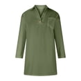thumbnail image 5 of Paiwinds Women's V-Neck Solid Color Shirts Mid-Length Tops Long-Sleeve V-Neck Tops/Shirts, 5 of 6