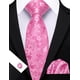 thumbnail image 5 of Set de corbatas Barry.Wang Flower para hombre con pañuelo y gemelos, 5 of 8