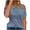 Blue, variant on Staron Summer Tops for Women Off Shoulder Striped Print V Neck Short Sleeve Casual Loose Vacation Beach Party Shirt, Green M