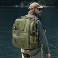 thumbnail image 6 of 42L Fishing Backpack with Rod Holders, Waterproof Fishing Tackle Backpack Fishing Bag with Hidden Shoulder Straps, Green, 6 of 16