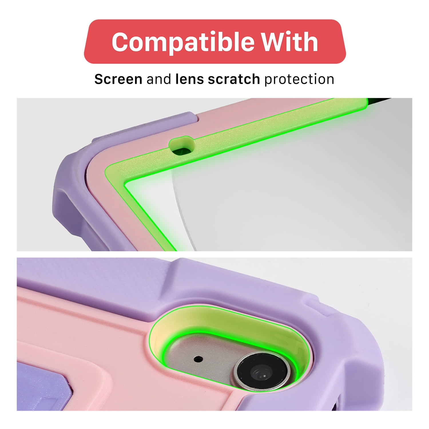 Vena Kids Case For Apple iPad A16 11th Generation 11 Inch 2025, iPad 10th Gen 10.9" Protective Case Cover With Kickstand, Pencil Holder and Shoulder Strap, Purple/Pink