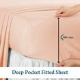 thumbnail image 6 of 400 Thread Count 4 Piece Sheet Set Deep Pocket 10 Inch 100% Egyptian Cotton Solid Pattern Size Queen Color Peach, 6 of 7