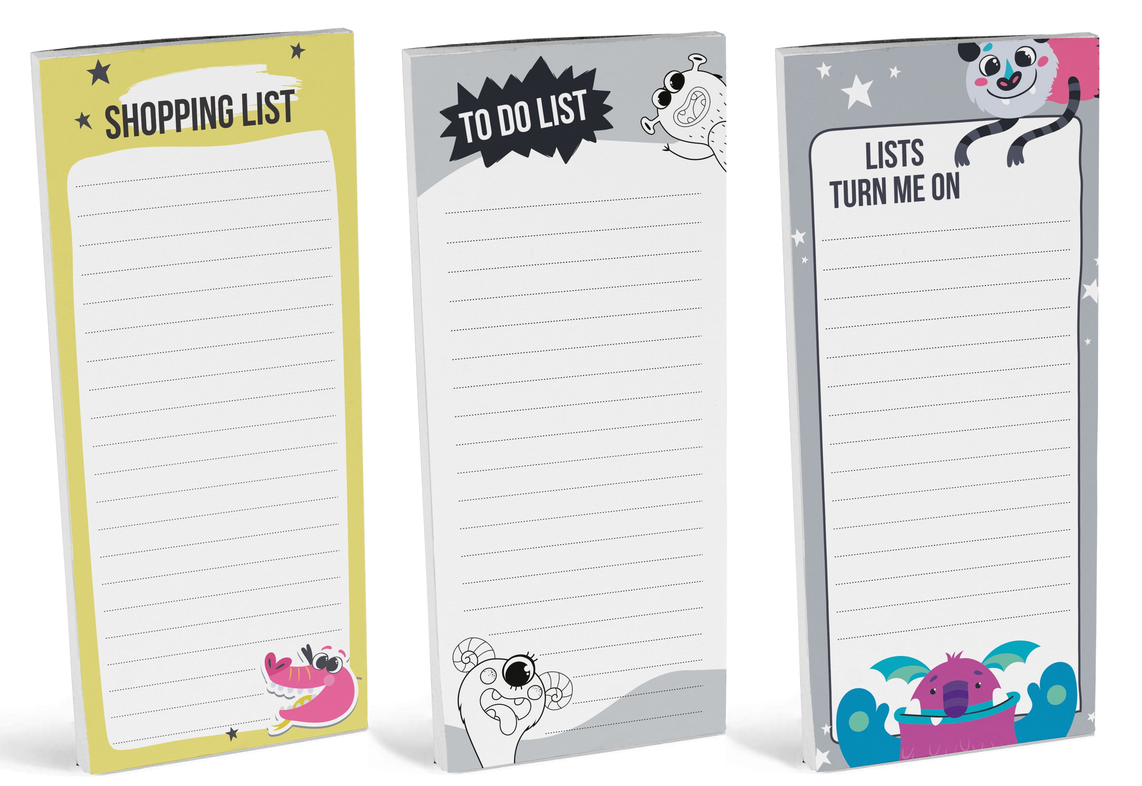 Inkdotpot Pack of 3 Magnetic Fridge To-Do List Notepads- Magnetic Memo Pads For Refrigerator-(50 Sheets Each)-L6