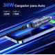 thumbnail image 2 of Cargador para Auto BLOOSOM 38W Rápida PD 20W y QC 3.0 18W con Cable Tipo C A C, 2 of 5