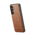 thumbnail image 7 of Compatible with Samsung Galaxy S23 FE Magnetic Case, Classic Premium PU Leather TPU Hybrid MagSafe Ultra Slim Protective Skin Friendly Shockproof Case Cover for Samsung Galaxy S23 FE, Brown, 7 of 7