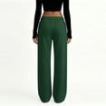 thumbnail image 3 of Resicozy Womens Wide Leg Sweatpants Drawstring Waist Straight Long Pants Casual Loose Baggy Workout Sweatpants with Pockets Dark Green 2XL, 3 of 4