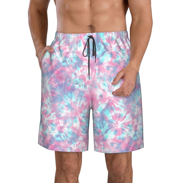 Fotbe Tie Dye Trajes de Baño Estampados para Hombre, Shorts de Verano de Secado Rápido, Ropa de Playa, Bañadores-Small