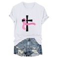 thumbnail image 4 of Blusas de Manga Corta para las Mujeres Divertida Impresión Cuello Redondo Camiseta Vintage, Blusas de Primavera para las Mujeres, 4 of 4