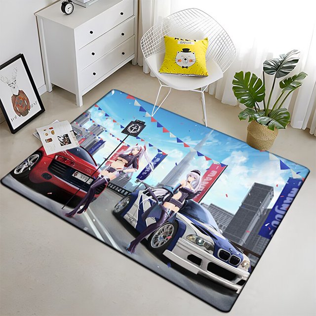 Alfombra de pintura de dibujos animados de reina de carreras alfombra de Picnic bohemia para decoración del hogar suave negra de gran área980x120cm (31x47 pulgadas)80x120cm (31x47 pulgadas) zhangyuxiang unisex