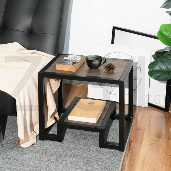 Homy Casa End Côté Table Canapé Tables d'Appoint avec Cadre en Métal