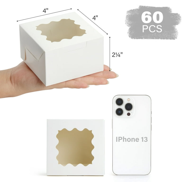 LotFancy 60-Pack White Bakery Boxes with Window photo 4