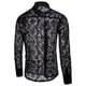 thumbnail image 1 of Camisas De Mezclilla Para Hombre Camisa de encaje de largo color Hollow Full Fashion Men's Lapel Club Sleeves Men Camisas Men (Black, L), 1 of 4