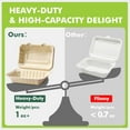 thumbnail image 4 of Airdown Compostable Clamshell Food Containers for Takeout - Heavy-Duty Quality. Made from Natural Sugar Cane Fibers, Eco-Friendly & Biodegradable. [9X9", 50-Pack], 4 of 6