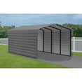 thumbnail image 3 of Arrow 10 x 20 x 7 ft Charcoal Steel Carport With 2 Side Wall Kit, 3 of 15
