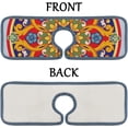 thumbnail image 6 of SKYSONIC Faucet Absorbent Mat 4 Pcs Colorful Ethnic Ornamental Mandala Kitchen Faucet Splash Catcher Washable Counter Drying Pads Behind Faucet for Kitchen Bathroom, 6 of 7