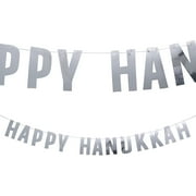 Fun Express 9 Ft. Silver Foil Happy Hanukkah Garland
