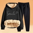 thumbnail image 4 of WEIYLL Womens Outfit Sets Winter Thickened Solid Color Cardigan Hooded Jacket Pants Two Piece Black Fall Outfit Suit ,size XL, 4 of 8