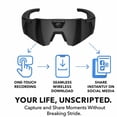thumbnail image 6 of Wiher Smart Camera Glasses, 4k POV Sports Glasses HD Recording Video, Cycling Action Sunglasses, Wearable Audio Take a Picture Wireless Photography Shooting VCR，Suitable for Men and Women(Black), 6 of 8