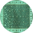 thumbnail image 1 of Ahgly Company Indoor Round Persian Turquoise Blue Traditional Area Rugs, 8' Round, 1 of 4