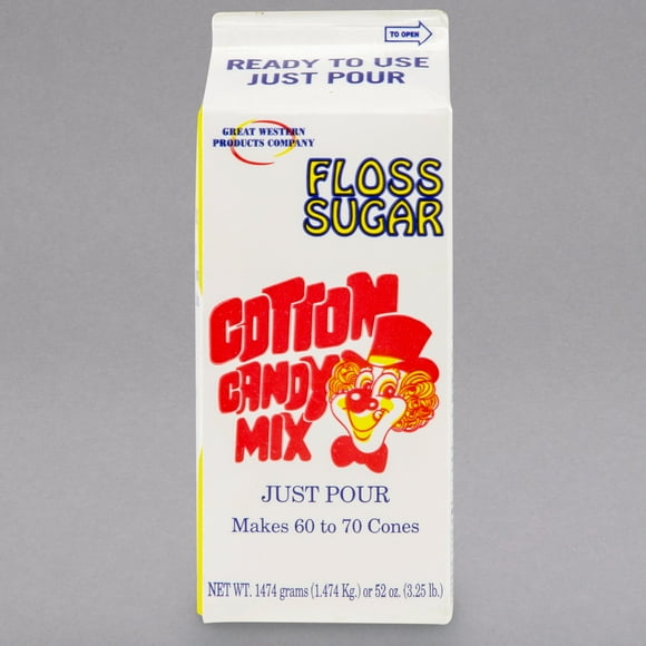 Great Western Fil Dentaire à la Barbe à Papa Piña Colada en Carton de 1/2 Gallon au Sucre - 6/caisse