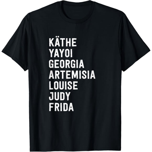 Famous Women Artists Feminism Art History T-ShirtMen and Women, Black T-shirt, size: Extra large S-4XL