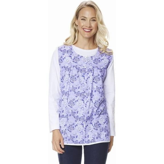 Snap Front Cobbler Aprons Vest with Two Patch Pockets