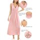 thumbnail image 3 of Camisón ALCEA ROSEA de satén de seda con encaje para mujer (rosa S), 3 of 5