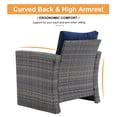 thumbnail image 4 of JOIVI 8-Piece Wicker Patio Conversation Set with 50,000 BTU Gas Fire Pit Table, Rattan Outdoor Sectional Sofa Furniture Set with Storage Box and 45” Fire Pit for Garden, Deck, Backyard, Navy Blue, 4 of 13