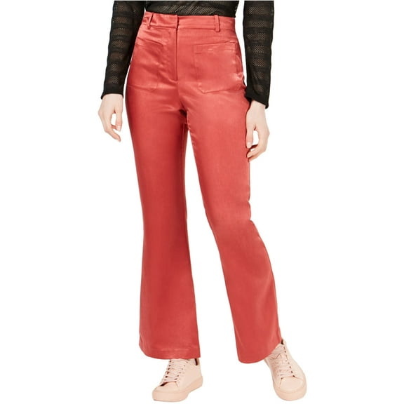 Moon River Womens Satin Casual Trouser Pants, Pink, Large