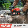 thumbnail image 3 of HUYOSEN 62CC 2-Cycle Gas Powered Chainsaw, 20-Inch Chainsaw, Cordless Handheld Gasoline Power Chain Saws for Cutting Trees, Wood, Garden and Farm(HN-C6220K), 3 of 6