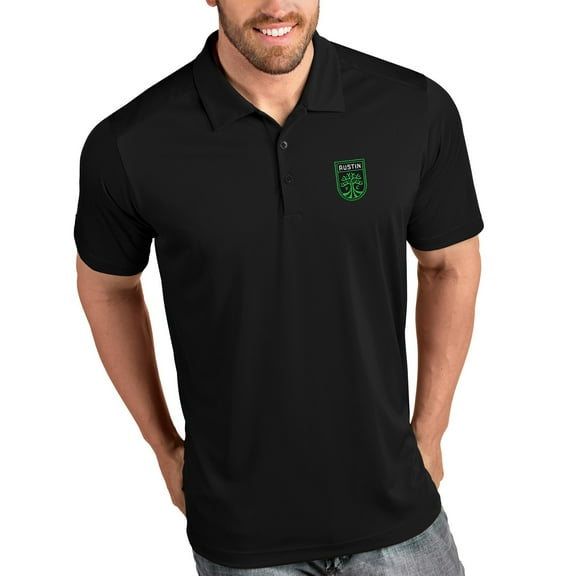 Men's Antigua Black Austin FC Tribute Polo