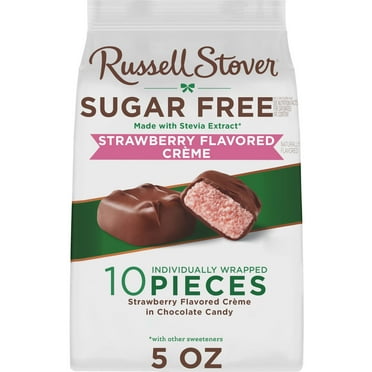 Russell Stover Chocolates Sugar Free Milk Chocolate Strawberry Caramel Mini Gusset Bag 5oz (10 Pieces)