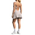 thumbnail image 4 of Womens Athletic Dress Womens Spaghetti Strap Tennis Dress with Shorts Workout Side Slit Active Golf Dresses(Beige,L), 4 of 8