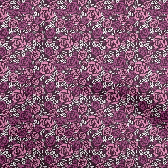 oneOone Velvet Purple Fabric Abstract Floral Quilting Supplies Print Sewing Fabric By The Yard 58 Inch Wide