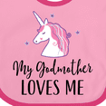thumbnail image 4 of Inktastic My Godmother Loves Me Unicorn Girls Baby Bib, 4 of 4