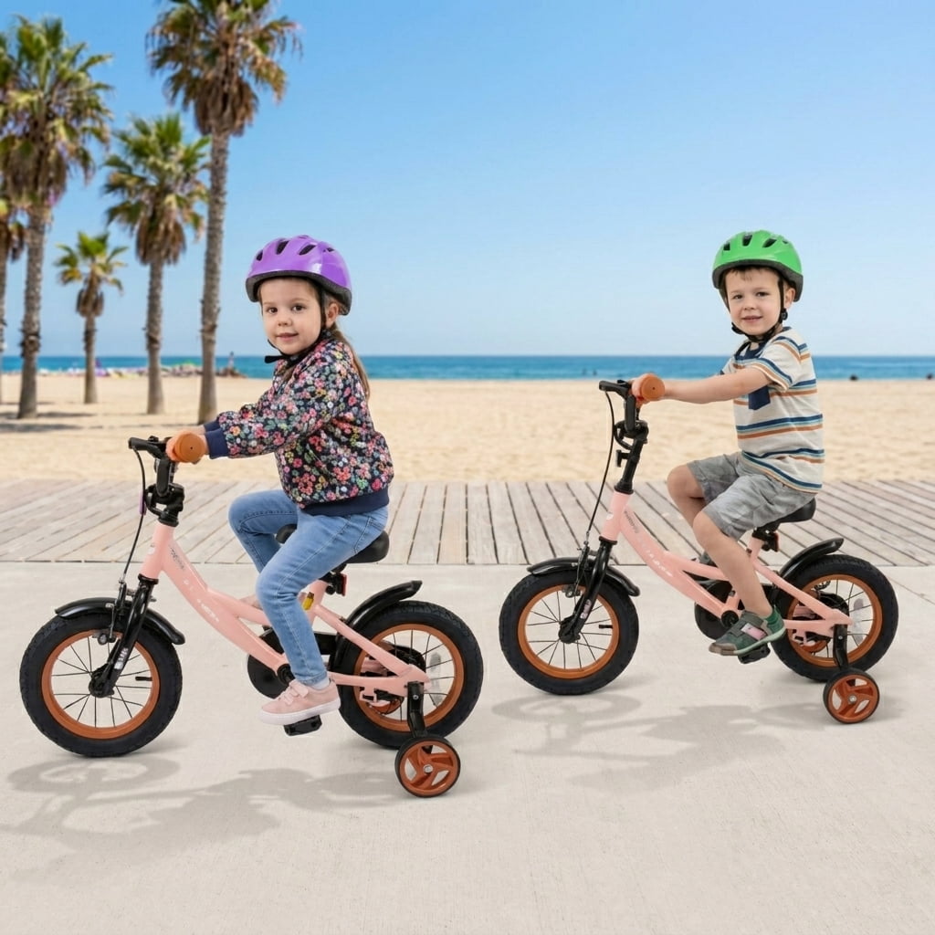 Redsmile 12 Inch Kids Bike for Boys Girls Ages 3-8, Adjustable Toddler Bicycle with Removable Training Wheels, Handbrake and Coaster Brake, 145 lb Kids Bike, Pink