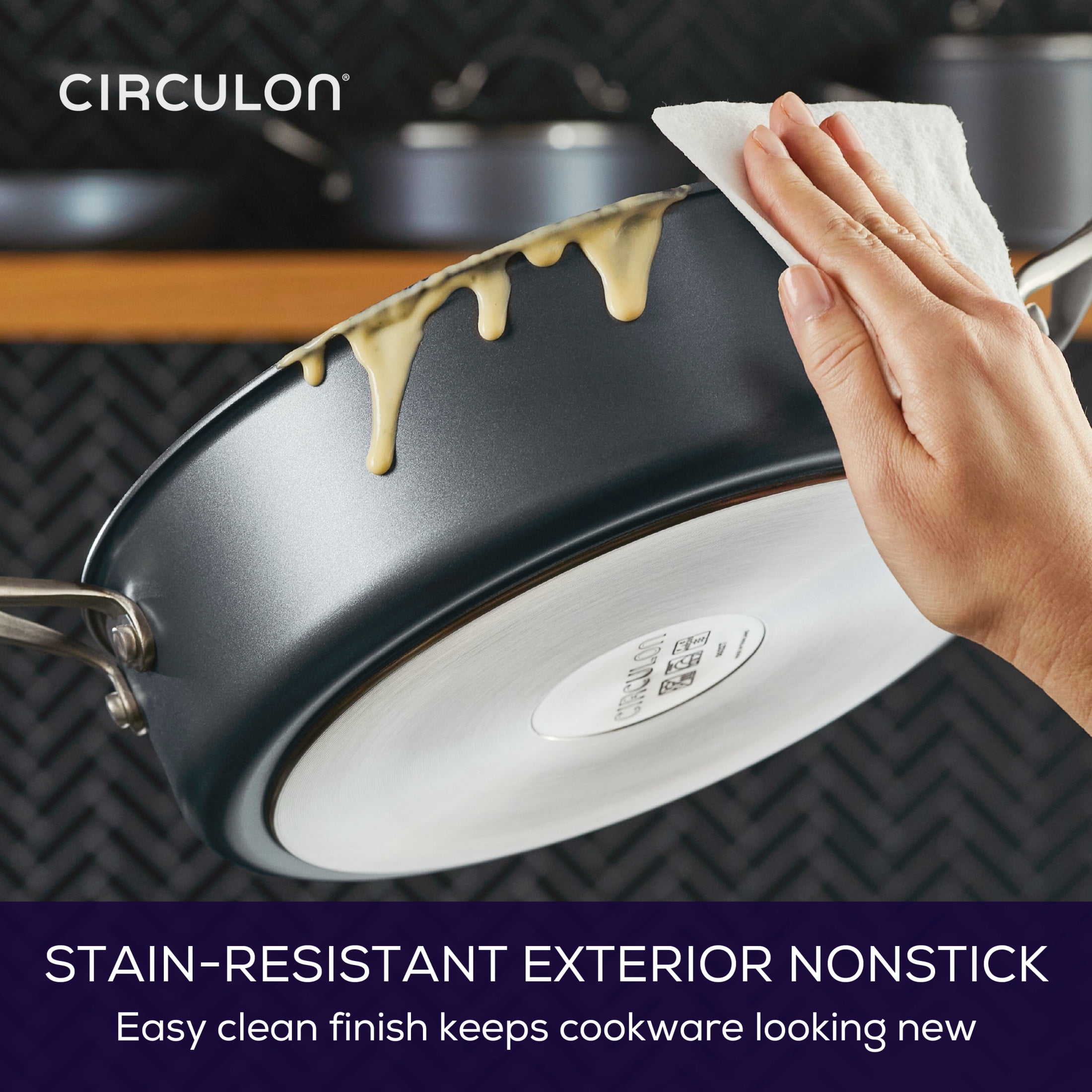 Circulon A1 Series with ScratchDefense Technology Nonstick Induction Sauté  Pan with Helper Handle and Lid, 5 Quart, Graphite
