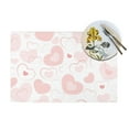 thumbnail image 4 of YFYANG Washable Heat-Resistant Placemats, 70% PVC/30% Polyester, Pink Romantic Love Kitchen Table Mat, 12" x 18" 6 Piece, 4 of 6