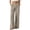Beige, variant on Linen Pants Women, Solid Color Button Waist Straight Leg Pants with Side Pockets Loose Lightweight Breathable Outdoor Walking Beach Vacation Casual Pants