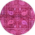 thumbnail image 1 of Ahgly Company Indoor Round Abstract Pink Modern Area Rugs, 7' Round, 1 of 4