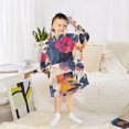 thumbnail image 6 of FORMRS Wearable Blanket Hoodie with Sleeves for Kids Cozy Flannel Sweatshirt, Flowers Pattern Style, 6 of 7