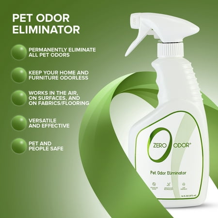 Zero Odor Pet Odor Eliminator Spray Deodorizer for Dog Cat Urine Smell Remover 16 oz