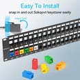 thumbnail image 2 of Panel de conexión Sokqovt Keystone en blanco de 48 puertos Cat6 2U de 19 pulgadas, 2 of 6