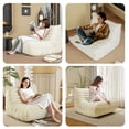 thumbnail image 4 of Traumliebe Armless Bean Bag Chair Lazy Floor Sofa Couch Adults&Kids for Living Room Bedroom Office Beige, 4 of 7